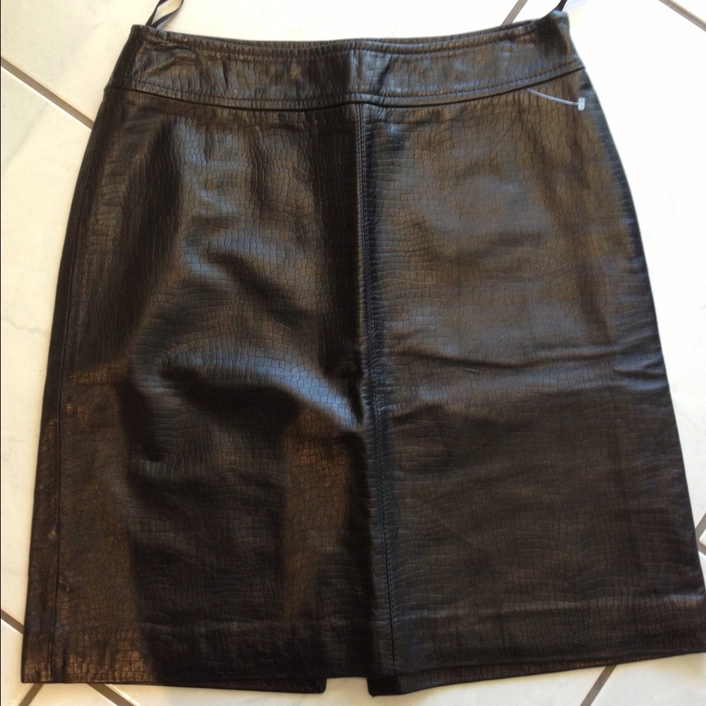 Stunning Black leather Croc style Skirt Size 2